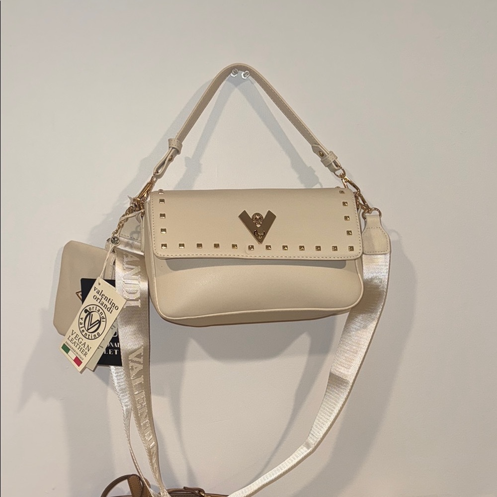 Valentino Orlandi Cream Studded Crossbody Bag - Picture 9 of 13